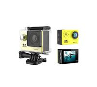 KJUEQ Videocamera Subacquea Ultra HD H9R 12MP LCD da 2 Pollici 30M Impermeabile 170D Telecomando Bicicletta Videocamera Sport all'aperto Cam(H9R 0ption4,Yellow)