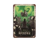 KJUFE Beetlejuice 1988 Poster del film Beetlejuice 1988, targa in metallo vintage, decorazione artistica da parete per pub, club, caffetteria, bar, casa, decorazione artistica da parete retrò, 20 x 30