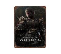 KJUFE Black Myth Wukong Game Poster vintage in metallo per pub, club, caffetteria, bar, decorazione artistica da parete per casa, poster retrò 30 x 40 cm