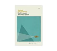 KJUFE Poster del film Wes Anderson The Life Aquatic su tela, decorazione artistica da parete per soggiorno e camera da letto, 40 x 60 cm