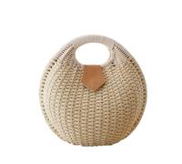 KJUUQBZL Borsa a Tracolla di Marca Lussuosa, Borsa a Tracolla Estiva, Borsa a Mano in Paglia, Grandi Borse da Donna(Beige)
