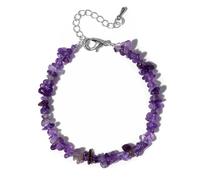 KJUUQBZL Bracciale in cristallo di quarzo in pietra irregolare con chip perline Gioielli ametiste Acquamarine Citrini Braccialetti for donna(1 Amethyst)