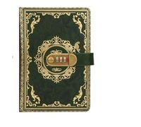 KJUUQBZL Diario for notebook con password digitale retrò con lucchetto A5, diario perfetto for la privacy delle persone con lucchetto a combinazione in pelle PU for uomini e donne(A5-Green)