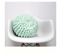 KJUUQBZL Home Semplice Cuscino di Filo Spesso Puro Fatto a Mano Imbottitura a Maglia Cuore Filato Rotondo Palla Stoffa Divano Accessori 81(Light Green,Diameter 30cm)