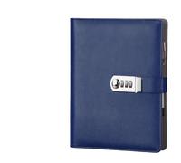 KJUUQBZL Portafoglio in pelle A5 for notebook da viaggio d'affari, portfolio con blocco password, raccoglitore ad anelli a 6 fori con fogli sciolti(A5 blue)