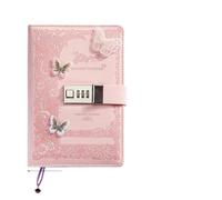 KJUUQBZL Ragazza letteraria Cuore Farfalla Blocco password Notebook Diario segreto for ragazze con pendente PU Squisito blocco note for studenti Libro da ufficio(Pink-Secret Garden)