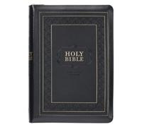KJV Bible Giant Print Full-Size (Faux Leather, Black W/Zi (Rilegato in ecopelle)