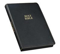KJV Bible Thinline Large Print (Faux Leather, Black W/Zipper)
