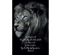 KJV Bible Verse Journal Notebook, Lion Face Cover: Psalm 23:4