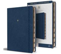 KJV Holy Bible, Large Print Handy Size Format, Blue Premium Imitation Leather with Ribbon Marker, Red Letter, Thumb Index: KJV Holy Bible, Large Print ... With Ribbon Marker, Red Letter, Thumb Index