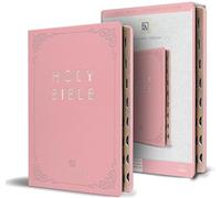 KJV Holy Bible, Large Print Handy Size Format, Pink Premium Imitation Leather with Ribbon Marker, Red Letter, Thumb Index: KJV Holy Bible, Large Print ... With Ribbon Marker, Red Letter, Thumb Index