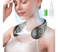 KJXIC Ventilatore da collo con nebulizzatore spray che soffia aria fredda, pieghevole, 4000 mAh, portatile, portatile, ricaricabile tramite USB, a batteria, con nebulizzatore,