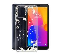 KJYF Cover per Alcatel 1B 2022 (5.5"), Trasparente Silicone TPU Custodie, Ultra Sottile Flessibile Morbido Protettivo Case Guscio, Anti-Graffio Custodia per Alcatel 1B 2022 - Fiore Romantico