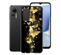 KJYF Custodia Cover per Ulefone Note 14 (6.52"), Nero Morbido Silicone Ultra Sottile Protezione Case Anti-Graffio Bumper Carino Moda Custodia per Ulefone Note 14 - Ballerino d'oro