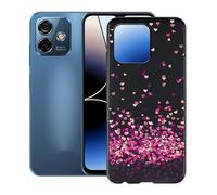 KJYF Custodia Cover per Ulefone Note 16 PRO (6.52"), Nero Morbido Silicone Ultra Sottile Protezione Case Anti-Graffio Bumper Carino Moda Custodia per Ulefone Note 16 PRO - Amore Rosa