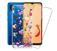 KJYF Custodia Cover per ZTE Blade A51 + Pellicola Protettiva in Vetro Temperato, Transparent Silicone Anti-Giallo TPU Case Guscio, Schermo Protettore per ZTE Blade A51 (6.52") - YQ29