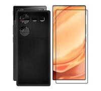 KJYF Custodia Cover per ZTE Nubia Z50 Ultra (6.80"), Ultra Sottile Silicone TPU Case Anti-Graffio Protezione Guscio + 1 Pezzi Pellicola Vetro Temperato per ZTE Nubia Z50 Ultra - Nero