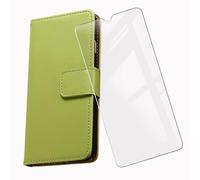 KJYF Custodia per TCL 40 XL, Vetro Temperato Pellicola Protettiva Film, Anti-Graffio Flip Silicone Cover, 9H Durezza Pellicola Protettiva per TCL 40 XL (6.75") - Green