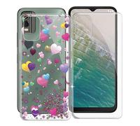 KJYF Per Nokia C32 Custodia, Ultra-Sottile in Morbido Silicone TPU Case Guscio [Anti-Ingiallimento] [Anti-Graffio] Slim Fit Protettivo Cover per Nokia C32 (6.5") - [2 Pezzi]