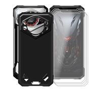 KJYFOANI Cover per Doogee S200 (6.72") e 4 Pezzi Pellicola Protettiva in Vetro Temperato, Nero Morbido Silicone TPU Bumper Case - Antiurto Custodia per Doogee S200 - Nero