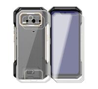 KJYFOANI Custodia Cover per Ulefone Armor 27T Pro + Vetro Temperato Pellicola, Transparent Silicone Anti-Graffio TPU Case, 3 Pezzi Schermo Protettore per Ulefone Armor 27T Pro (6.78") - Cristallo