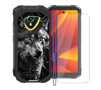 KJYFOANI Custodia per Cubot Kingkong Mini 4 Cover e 1 Pezzi Pellicola Vetro Temperato, Nero Morbido Silicone TPU Case Antiurto Bumper per Cubot Kingkong Mini 4 (4.70") -W11