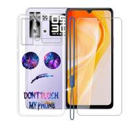 KJYFOANI Custodia per Cubot P90 (6.88") Case Trasparente Morbida Silicone TPU Cover Antiurto Bumper + Vetro Temperato Pellicola Protettiva 1 Pezzi -Non Mi Toccare.
