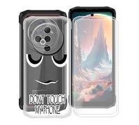 KJYFOANI Custodia per Doogee Fire 6 Cover, Trasparente Antiurto Morbida Silicone Protezione Case + 2 Pezzi Vetro Temperato Pellicola Protettiva per Doogee Fire 6 (6.56") - DU06