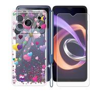 KJYFOANI Custodia per Doogee Note 56 Plus (6.56") Case Trasparente Morbida Silicone TPU Cover Antiurto Bumper + Vetro Temperato Pellicola Protettiva 1 Pezzi -Romantico