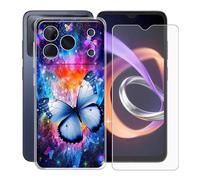 KJYFOANI Custodia per Doogee Note 56 Plus (6.56") con 1 X Vetro Temperato Pellicola Protettiva, Morbido Silicone Case - Antigraffio Bumper Cover per - Libertà 1