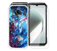 KJYFOANI Custodia per Doogee S Cyber Cover, Trasparente Silicone TPU Case, Antiurto Bumper Protezione + Vetro Temperato Pellicola Protettiva per Doogee S Cyber (6.58") - XT144