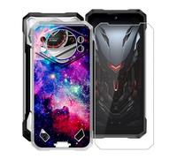 KJYFOANI Custodia per Doogee S200 Plus Cover, Trasparente Silicone TPU Case, Antiurto Bumper Protezione + Vetro Temperato Pellicola Protettiva per Doogee S200 Plus (6.72") - XV23