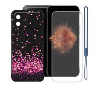 KJYFOANI Custodia per Gigaset GX30(6.58")-Nero+Vetro-WM85 | 1 Pezzi Vetro Temperato, Durezza 9H,HD definizione,Silicone TPU Case,Anti- Impronte,Resistente ai graffi，Antiterremoto