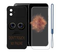KJYFOANI Custodia per Gigaset GX30(6.58")-Nero+Vetro-XV6 | 1 Pezzi Vetro Temperato, Durezza 9H,HD definizione,Silicone TPU Case,Anti- Impronte,Resistente ai graffi，Antiterremoto