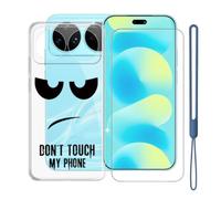 KJYFOANI Custodia per Huawei Nova 16 Pro-Trasparente+Vetro-DU05 | 1 Pezzi Vetro Temperato, Durezza 9H,HD definizione,6.84",Silicone TPU Case,Anti- Impronte,Resistente ai graffi，Antiterremoto