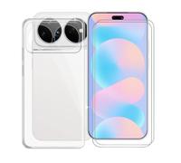 KJYFOANI Custodia per Huawei Nova 16 Ultra-Trasparente+Vetro | 2 Pezzi Vetro Temperato, Durezza 9H,HD definizione,6.84",Silicone TPU Case,Anti- Impronte,Resistente ai graffi，Antiterremoto