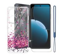 KJYFOANI Custodia per Huawei Nova Y73s-Trasparente+Vetro-WM85 | 1 Pezzi Vetro Temperato, Durezza 9H,HD definizione,6.67",Silicone TPU Case,Anti- Impronte,Resistente ai graffi，Antiterremoto