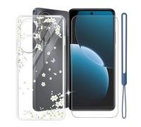 KJYFOANI Custodia per Huawei Nova Y73s-Trasparente+Vetro-WM91 | 1 Pezzi Vetro Temperato, Durezza 9H,HD definizione,6.67",Silicone TPU Case,Anti- Impronte,Resistente ai graffi，Antiterremoto