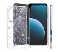 KJYFOANI Custodia per Huawei Nova Y73s-Trasparente+Vetro-XT35 | 1 Pezzi Vetro Temperato, Durezza 9H,HD definizione,6.67",Silicone TPU Case,Anti- Impronte,Resistente ai graffi，Antiterremoto