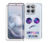 KJYFOANI Custodia per Motorola Edge 70 Fusion (6.78") Case Trasparente Morbida Silicone TPU Cover Antiurto Bumper + Vetro Temperato Pellicola Protettiva 1 Pezzi - Non Mi Toccare.