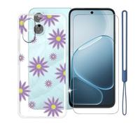 KJYFOANI Custodia per Oppo A6m-Trasparente+Vetro-XT41 | 1 Pezzi Vetro Temperato, Durezza 9H,HD definizione,6.75",Silicone TPU Case,Anti- Impronte,Resistente ai graffi，Antiterremoto