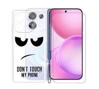 KJYFOANI Custodia per Oppo Reno16 (6.32") Case Trasparente Morbida Silicone TPU Cover Antiurto Bumper + Vetro Temperato Pellicola Protettiva 1 Pezzi - Non guardarmi