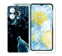 KJYFOANI Custodia per Oukitel C3 (6.52") con 1 X Vetro Temperato Pellicola Protettiva, Morbido Silicone Case - Antigraffio Bumper Cover per - Notte