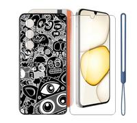 KJYFOANI Custodia per Realme P4x(6.80")-Nero+Vetro-W18
