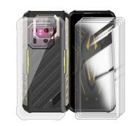 KJYFOANI Custodia per Ulefone Armor 22 Pro-Trasparente+Vetro | 4 Pezzi Vetro Temperato, Durezza 9H,HD definizione,6.58",Silicone TPU Case,Anti- Impronte,Resistente ai graffi，Antiterremoto