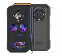 KJYFOANI Custodia per Ulefone Armor X32 Cover e 1 Pezzi Pellicola Vetro Temperato, Nero Morbido Silicone TPU Case Antiurto Bumper per Ulefone Armor X32 (5.65") -Non Mi Toccare.