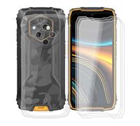 KJYFOANI Custodia per Ulefone Rugking 4 PRO (6.56") Cover Trasparente Morbida Silicone TPU Case Antiurto Bumper + 3 Pezzi Vetro Temperato Pellicola Protettiva - Cristallo