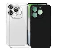 KJYFOANI Custodia per Umidigi Note 100x 5G (6.80"), Nero + Chiaro Morbido Silicone Ultra Sottile Protezione Case,Anti-Graffio Antiurto Bumper Guscio Cover per - [2 pezzi]