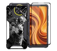 KJYFOANI per Cubot KingKong Ace 5 (6.75") Custodia + 1 Pezzi Vetro Temperato Pellicola Protettiva, Nero Morbido Silicone Protezione Case AntiGraffio Cover per- W11