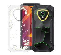 KJYFOANI per Cubot KingKong Mini 4 (4.70") Custodia, Trasparente Morbido Silicone Protettiva Case, Ultra Sottile Anti-Graffio TPU Bumper Cover per - Fiori bianchi